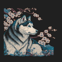 Surrealism Japanese Painting Siberian Husky Dog 3 Ladies Polo Shirt | Artistshot