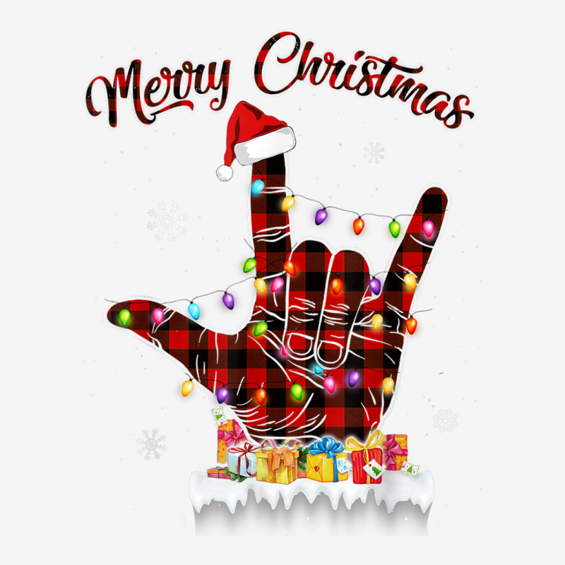 Merry Christmas Sign Language Asl Santa Hat Xmas R Graphic T-shirt by bonne | Artistshot