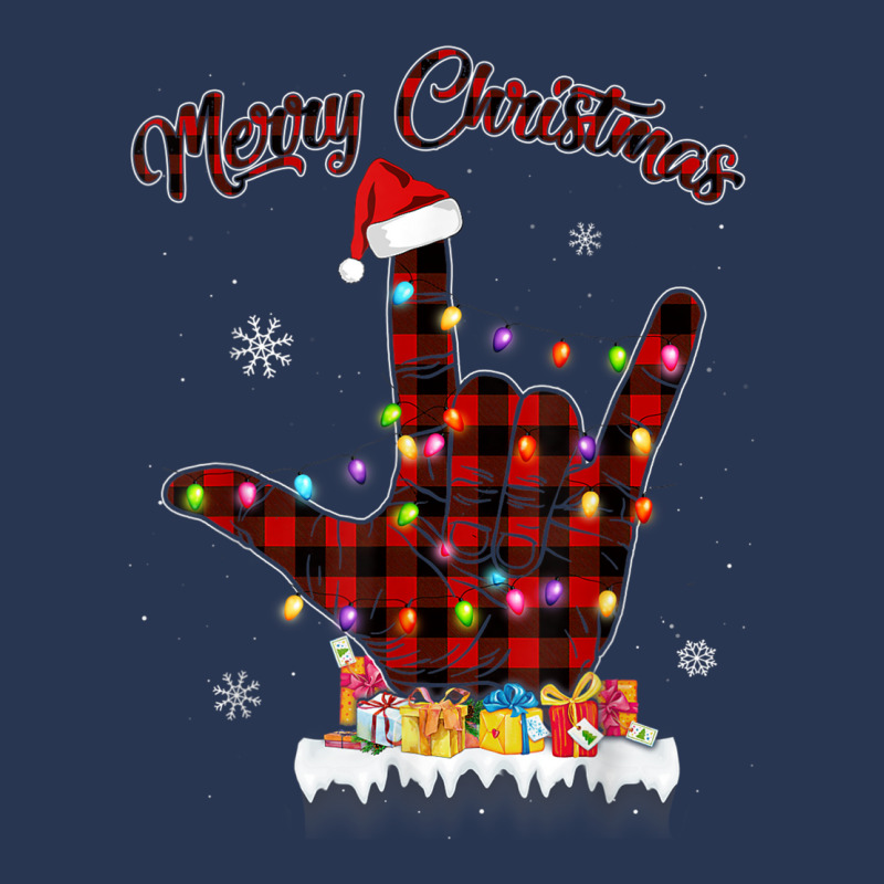 Merry Christmas Sign Language Asl Santa Hat Xmas R Ladies Denim Jacket by bonne | Artistshot