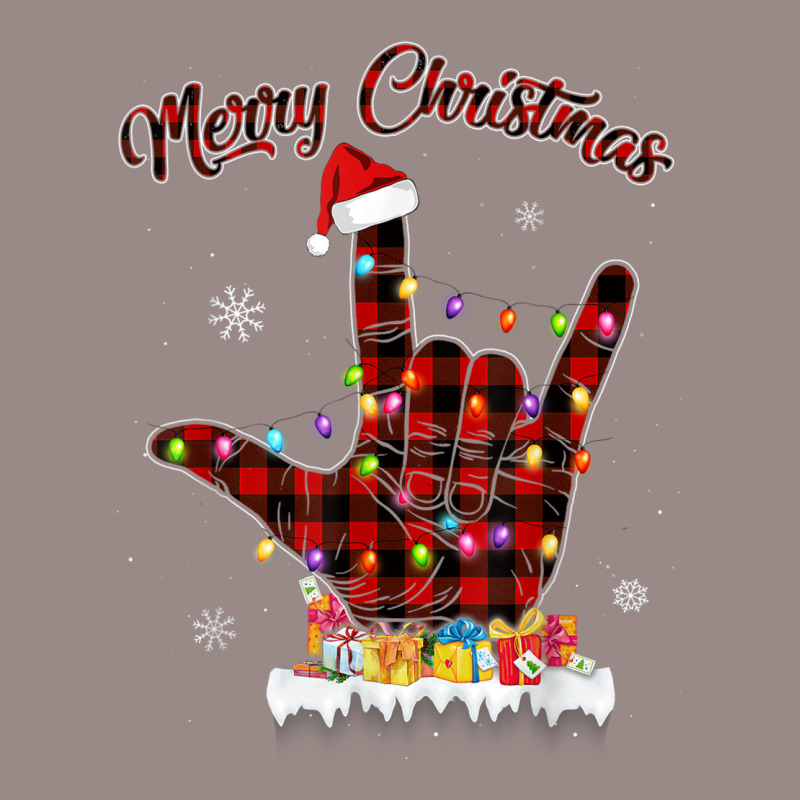 Merry Christmas Sign Language Asl Santa Hat Xmas R Vintage T-Shirt by bonne | Artistshot