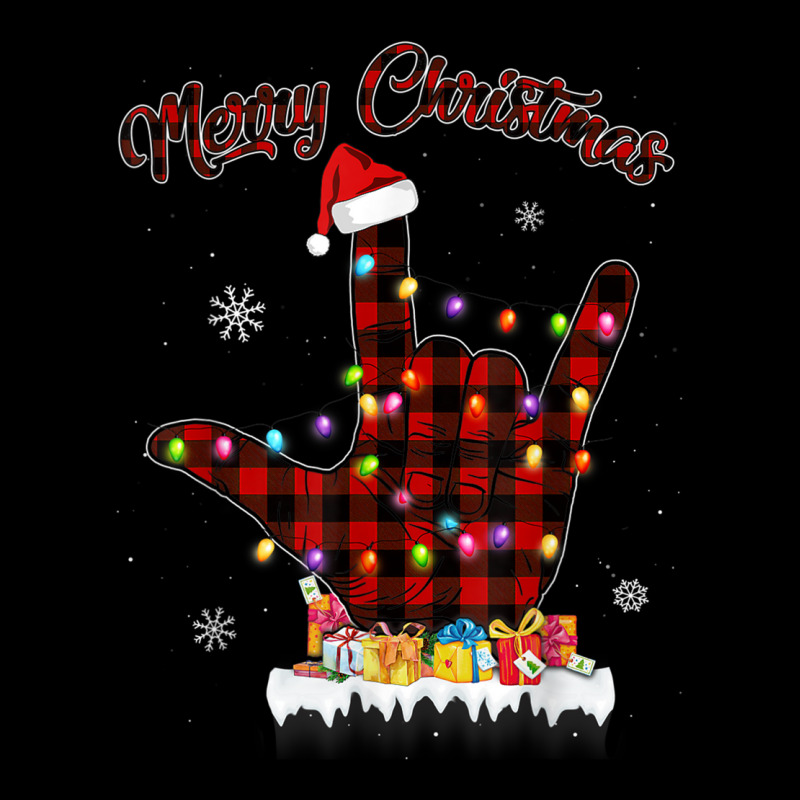 Merry Christmas Sign Language Asl Santa Hat Xmas R Cropped Sweater by bonne | Artistshot