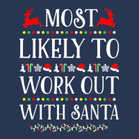 Most Likely To Work Out With Santa Funny Christmas Ladies Denim Jacket | Artistshot