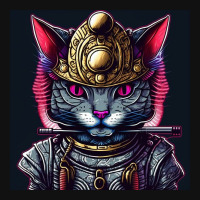 Samurai Cyborg Cat Portrait Canvas Print | Artistshot