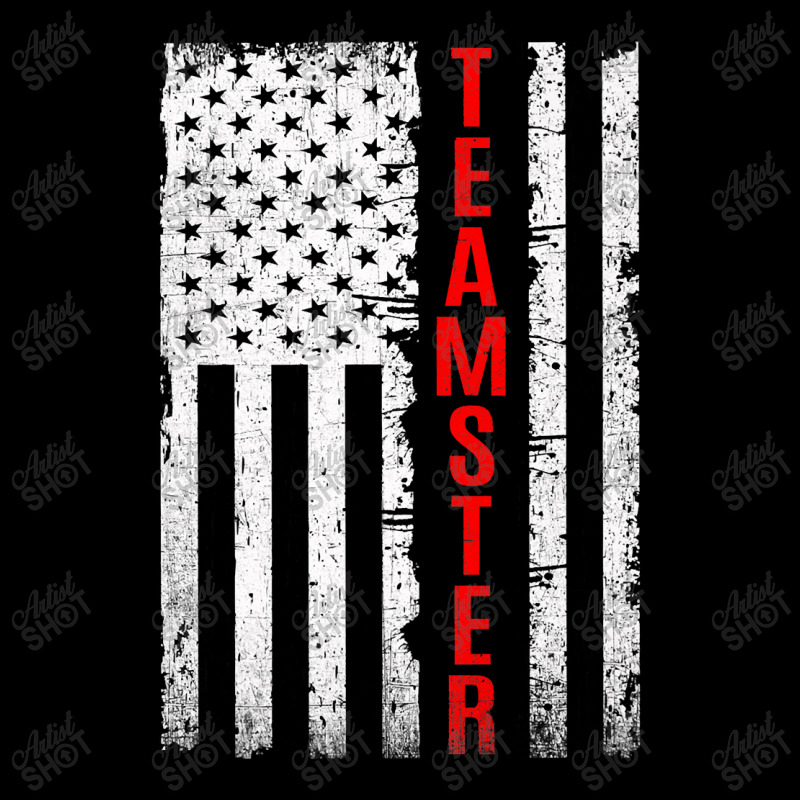 Teamster Proud American Flag Distressed Premium V-Neck Tee by home12 | Artistshot