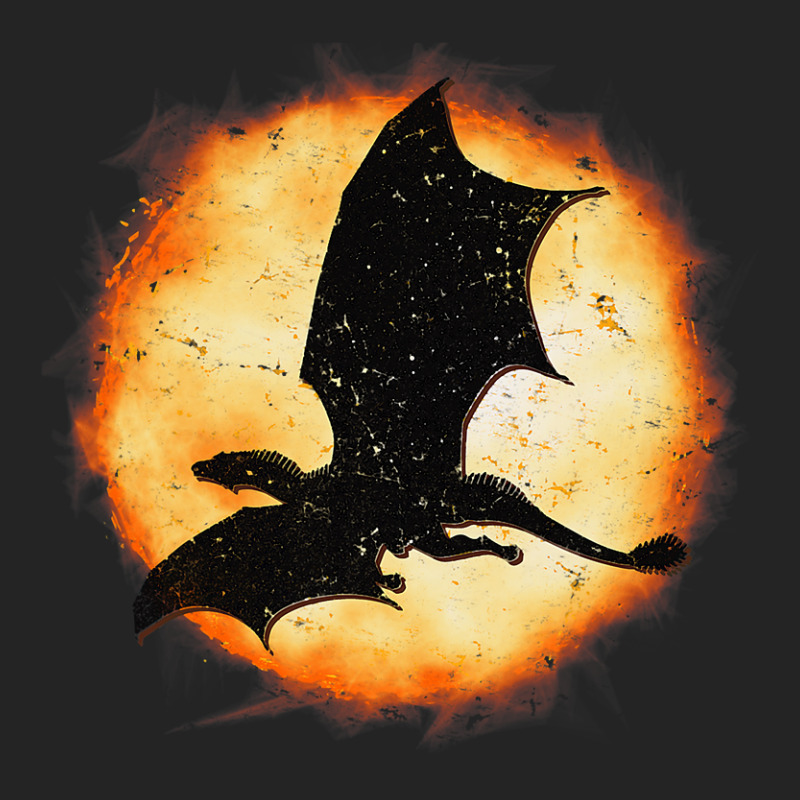 Flying Dragon Halloween Moon Mythical Fantasy Retr 3/4 Sleeve Shirt by kerrmanthez | Artistshot