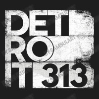 313 Detroit Michigan State With Area Code Grunge Distressed Classic T-shirt | Artistshot