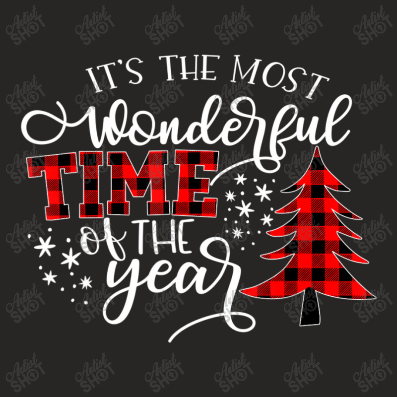 Christmas Trees It's The Most Wonderful Time Of Th Ladies Fitted T-Shirt by beulahgriffithgdv | Artistshot