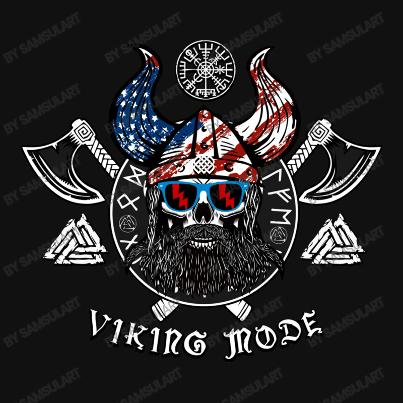 American Viking With Skull Helmet And Runes License Plate | Artistshot