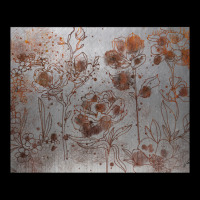 Rust Flowers V-neck Tee | Artistshot