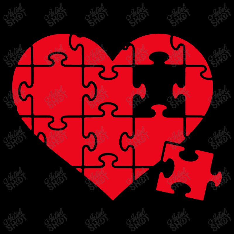 Jigsaw Puzzle Heart V-neck Tee | Artistshot