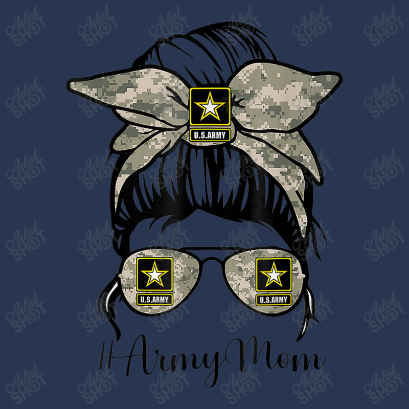 Army Mom Messy Bun Hair Glasses Men Denim Jacket | Artistshot