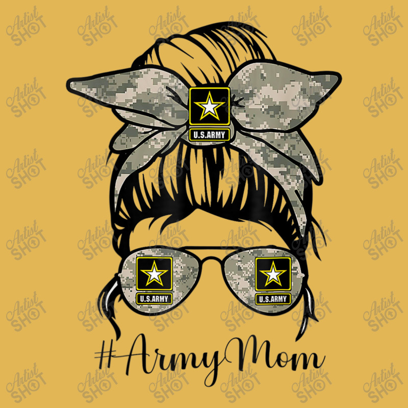 Army Mom Messy Bun Hair Glasses Vintage Hoodie And Short Set | Artistshot