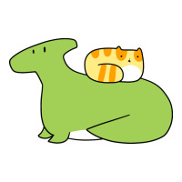 Hadrosaurid And Orange Tabby Cat Sticker | Artistshot