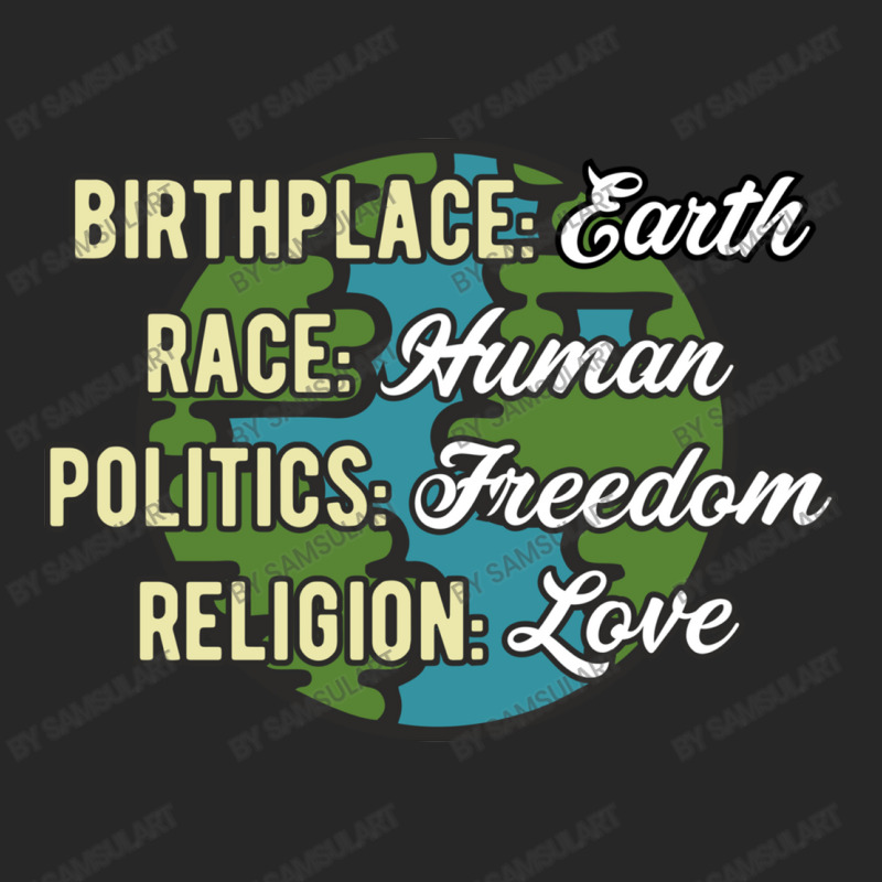 Birthplace Earth Race Human Politics Freedom Religion Love Equality Al Men's T-shirt Pajama Set by SamsulArt | Artistshot