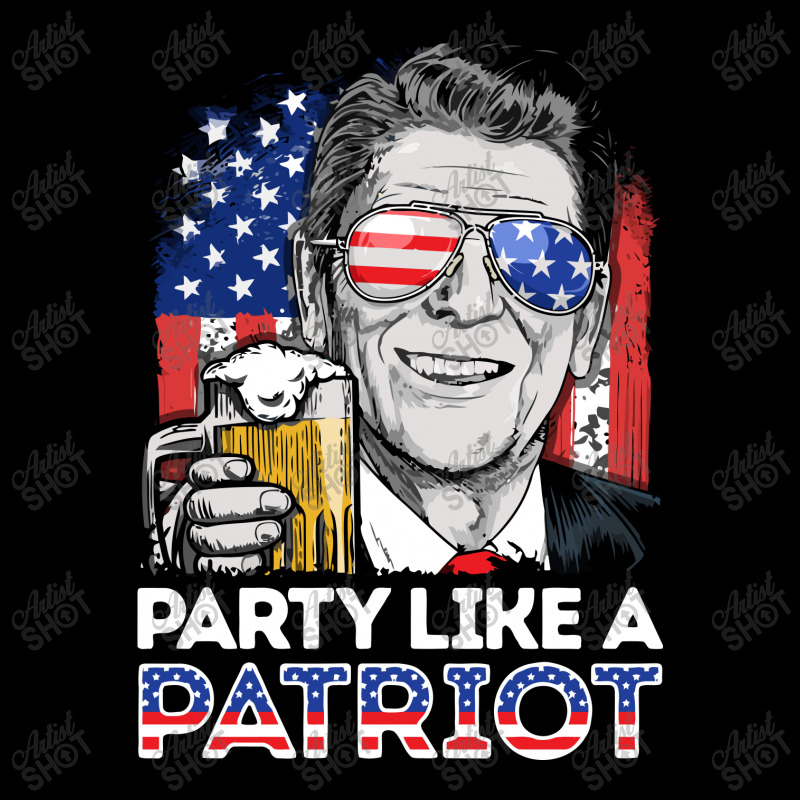 Reagan Ronald Party Like A Patriot Gifts Cropped Hoodie by LiqueGifts | Artistshot