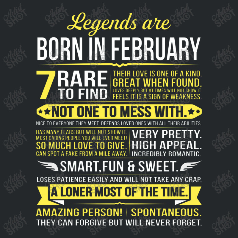 Legends Are Born In February Crewneck Sweatshirt | Artistshot