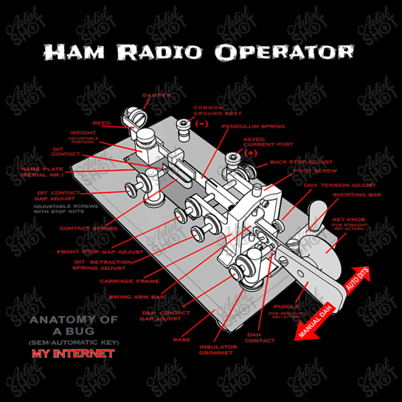 Ham Radio Operator Morse Code Key Men's 3/4 Sleeve Pajama Set | Artistshot