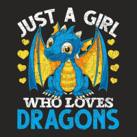 Just A Girl Who Loves Dragons Fantasy Animal Cute  Ladies Fitted T-shirt | Artistshot