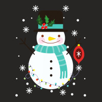 Vintage Snowman Christmas Snowflakes Holiday Novel Ladies Fitted T-shirt | Artistshot