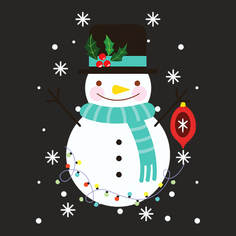 Vintage Snowman Christmas Snowflakes Holiday Novel Ladies Fitted T-Shirt by KimberleeWilson786 | Artistshot