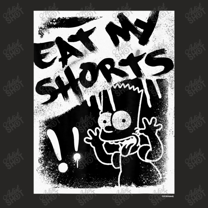 The Simpsons Bart Simpson Eat My Shorts Spray-pain Ladies Fitted T-Shirt by longdanouj | Artistshot