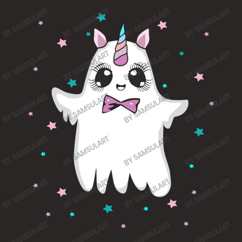 Boonicorn Boo Magical Ghost Unicorn Cute Anime Eyes Halloween Ladies Fitted T-Shirt by SamsulArt | Artistshot