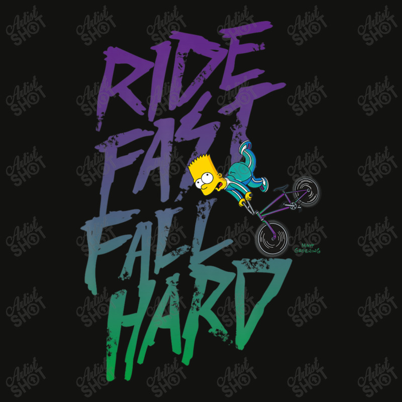 The Simpsons Bart Simpson Ride Fast Fall Hard Colo Scorecard Crop Tee by longdanouj | Artistshot