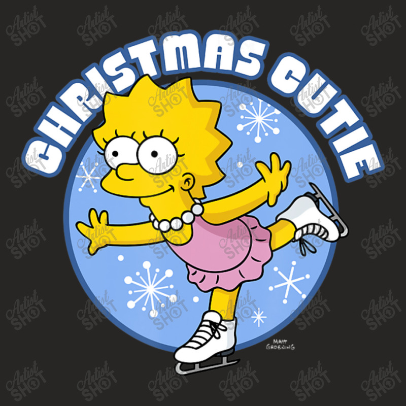 The Simpsons Christmas Lisa Christmas Cutie Ice Pr Ladies Fitted T-Shirt by longdanouj | Artistshot