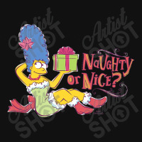 The Simpsons Christmas Marge Naughty Or Nice Oval Patch | Artistshot