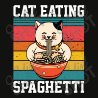 Cat Eating Spaghetti Scorecard Crop Tee | Artistshot