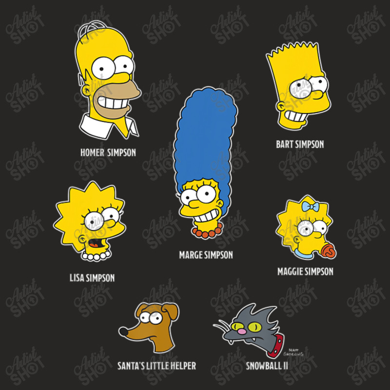 The Simpsons Family Faces C2 Ladies Fitted T-Shirt by longdanouj | Artistshot