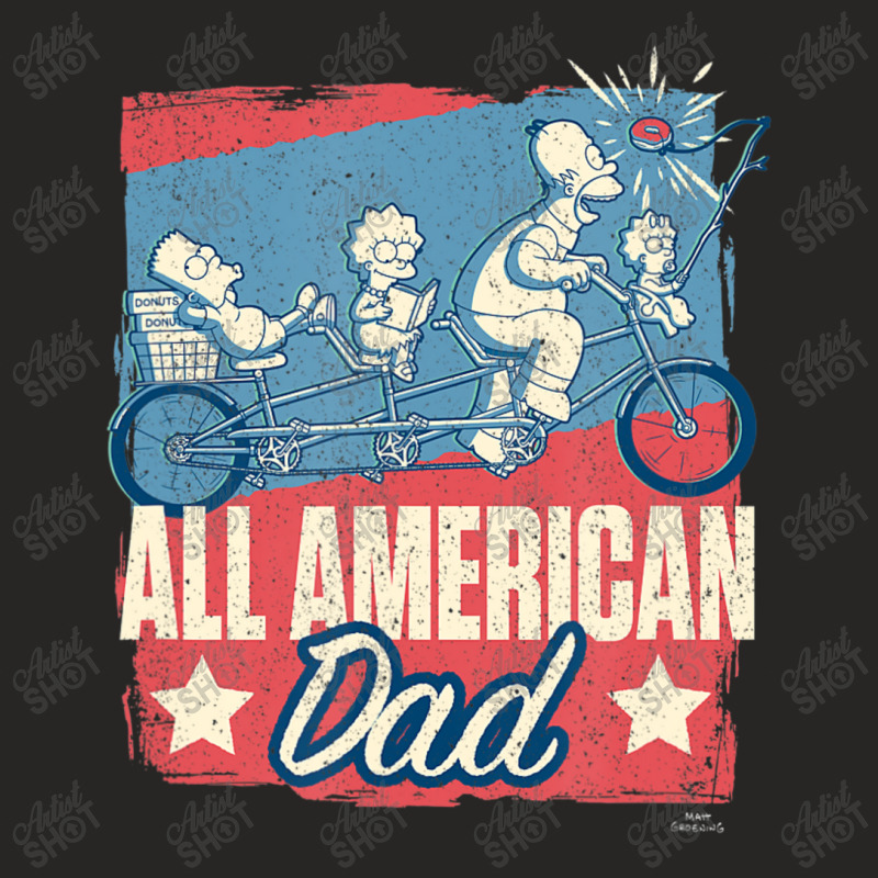 The Simpsons Father's Day Homer All American Dad Ladies Fitted T-Shirt by longdanouj | Artistshot