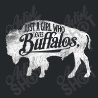 Just A Girl Who Loves Buffaloes Buffalo Bison Love Crewneck Sweatshirt | Artistshot