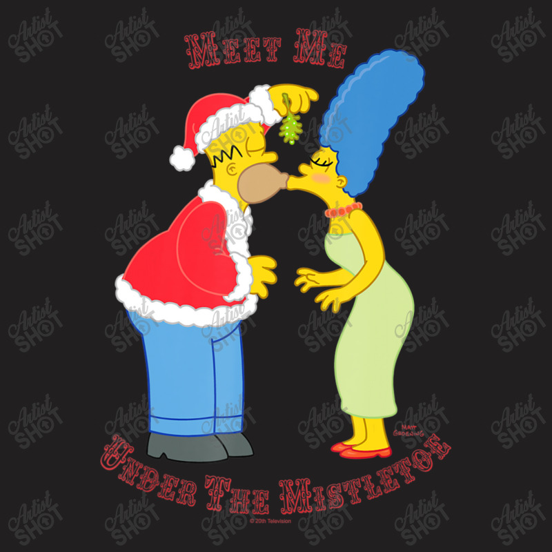 The Simpsons Homer Marge Christmas Meet Under The T-shirt | Artistshot