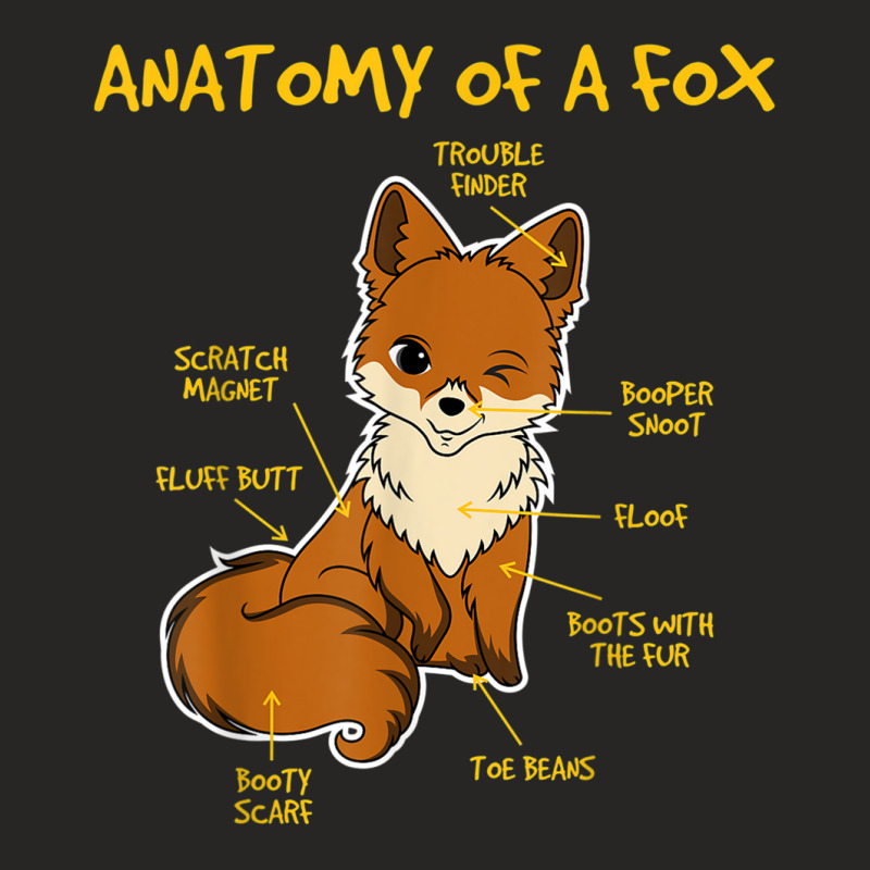 Funny Anatomy Of A Fox, Cute Funny Animal Lover, F Ladies Fitted T-Shirt by bonne | Artistshot