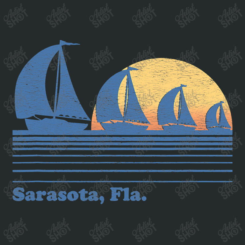 Sarasota Fl Sailboat  Vintage 80s Sunset Women's Triblend Scoop T-shirt by home12 | Artistshot