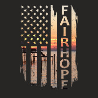 Fairhope Alabama Summer Sunset American Flag Patri Ladies Fitted T-shirt | Artistshot