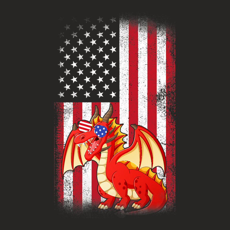 Dragon American Flag Boys Girls Men Women Fourth O Ladies Fitted T-Shirt by whoretacarpal | Artistshot