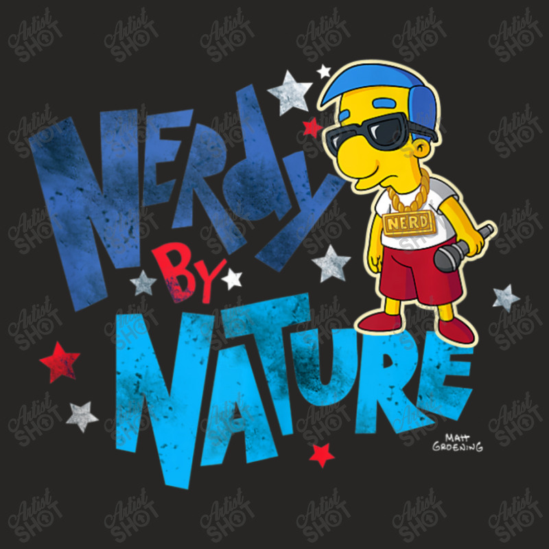 The Simpsons Milhouse Nerdy By Nature Ladies Fitted T-Shirt by longdanouj | Artistshot