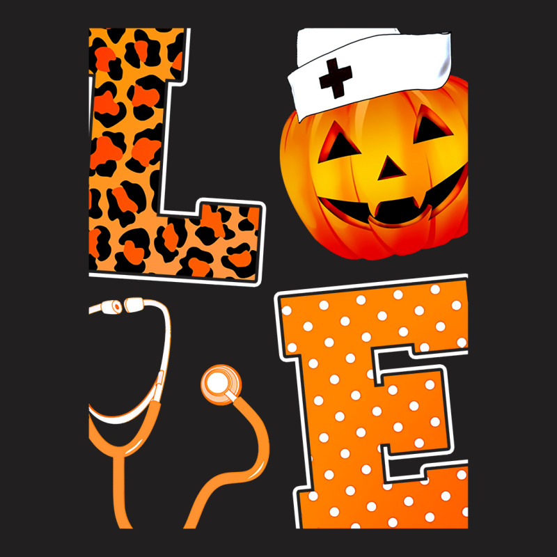 Leopard Love Halloween Pumpkin Fall Nurse Doctor G T-shirt | Artistshot