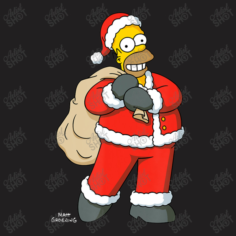 The Simpsons Santa Homer Holiday T-Shirt by longdanouj | Artistshot