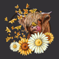 Cute Highland Cow Sunflowers Daisies Cows Farm Ani Vintage Short | Artistshot