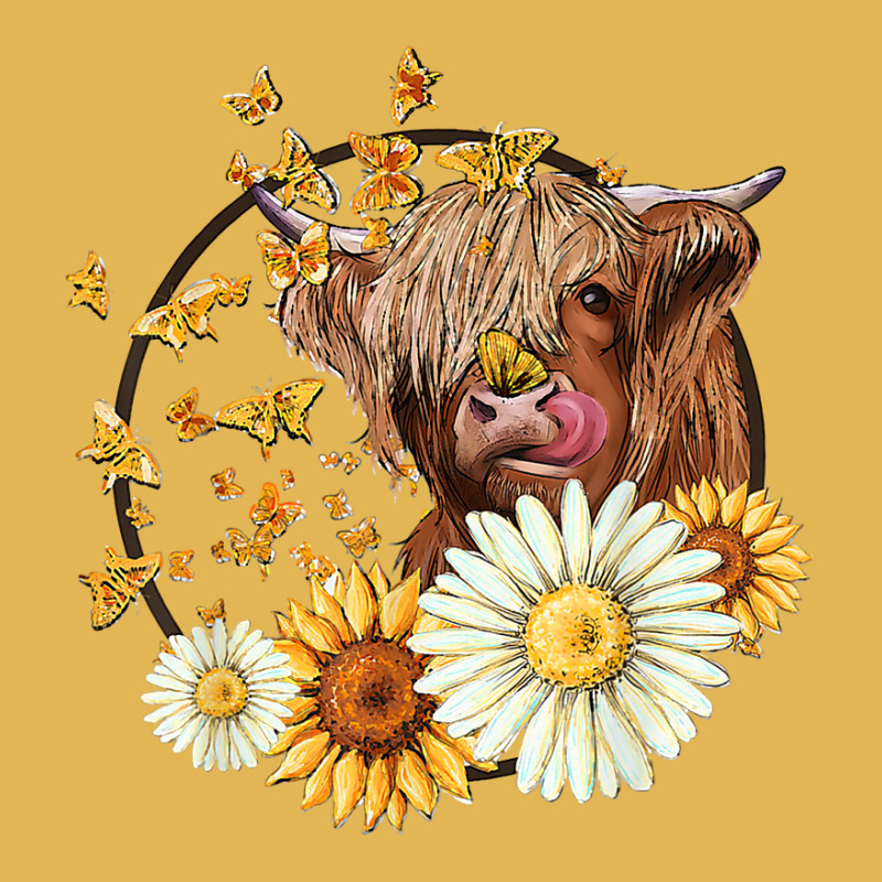 Cute Highland Cow Sunflowers Daisies Cows Farm Ani Vintage Hoodie And Short Set | Artistshot