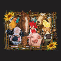 Western Farm Animals Cow Pig Chicken Horse Barn Fa T-shirt | Artistshot