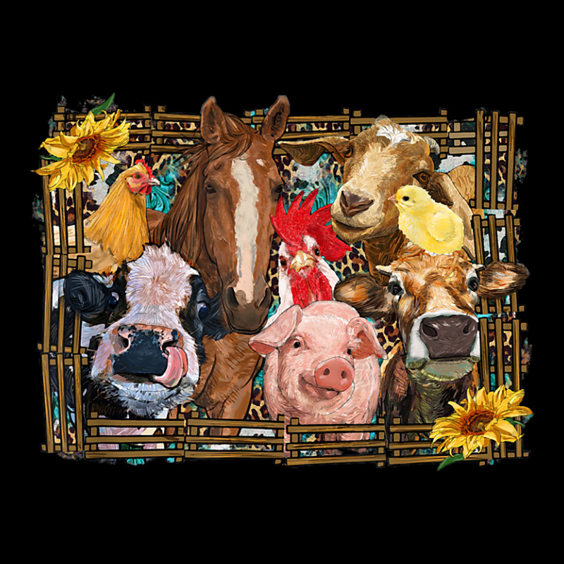 Western Farm Animals Cow Pig Chicken Horse Barn Fa V-neck Tee | Artistshot