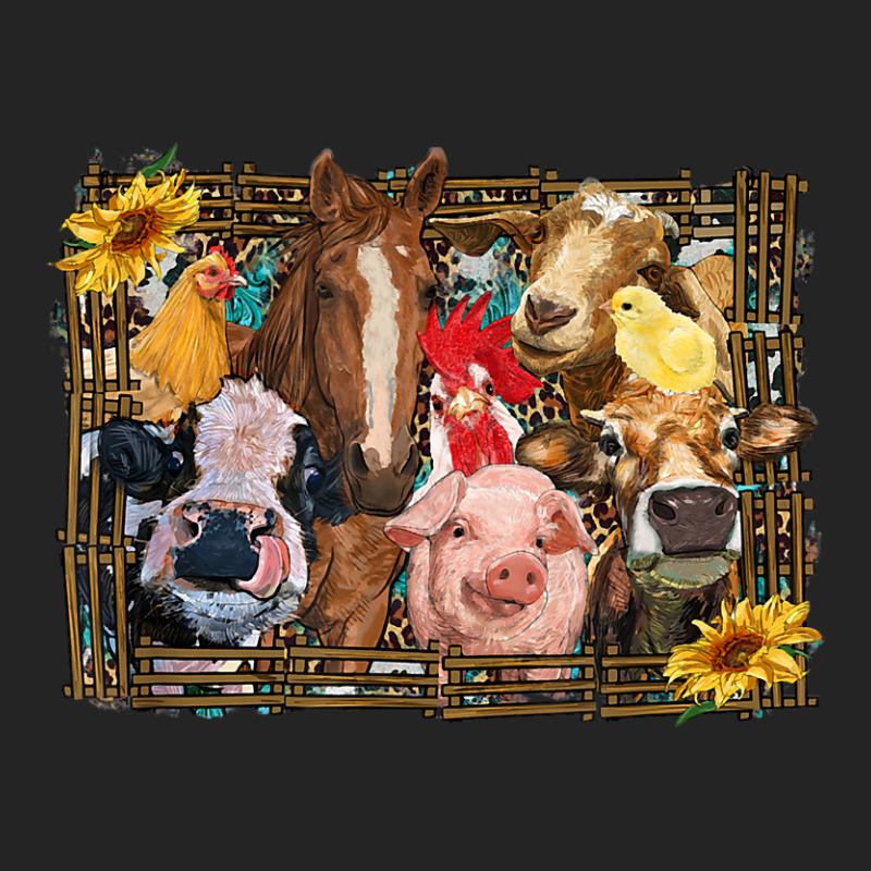 Western Farm Animals Cow Pig Chicken Horse Barn Fa 3/4 Sleeve Shirt | Artistshot