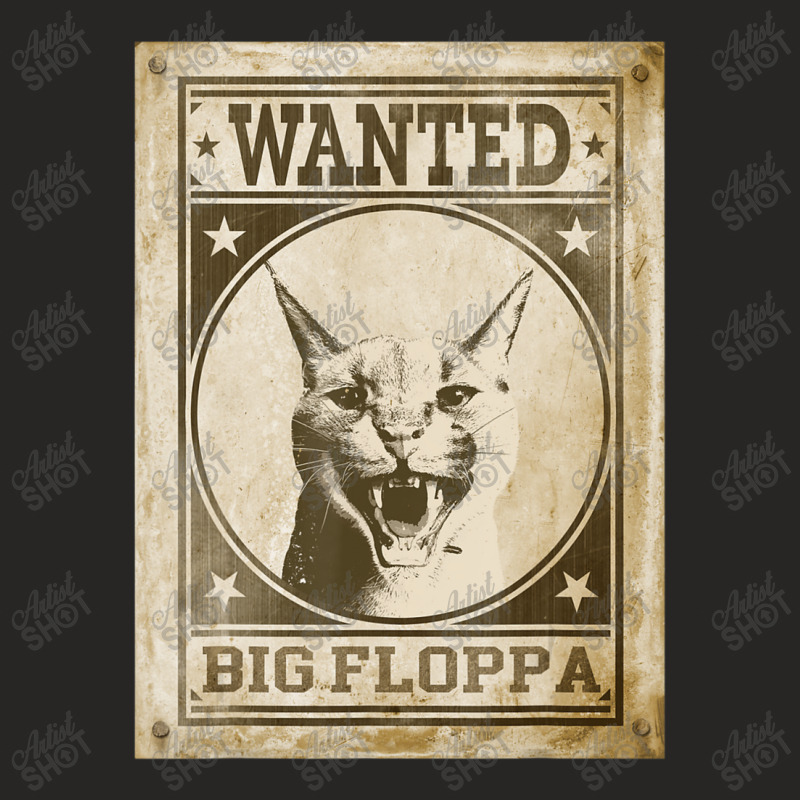 Big Floppa Cat Cute Caracal Cat Vintage Wanted Ladies Fitted T-Shirt by spannmargarettrgy | Artistshot