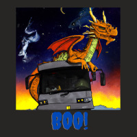 Crazy Space Dragon On The Bus Ladies Fitted T-shirt | Artistshot