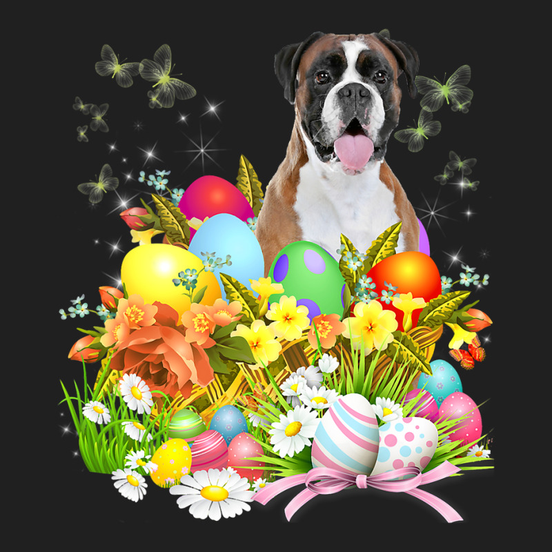 Boxer Bunny Dog With Easter Eggs Basket Cool Drawstring Bags By ...