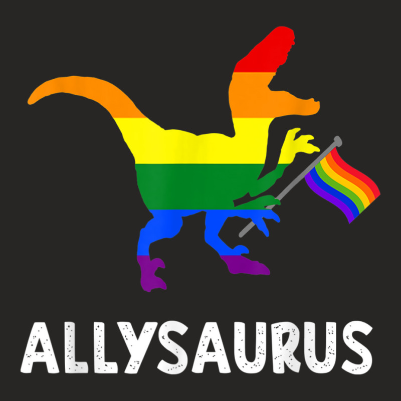 Allysaurus Trans Ally T Rex Dinosaur Gay Pride Par Ladies Fitted T-Shirt by gabuya | Artistshot